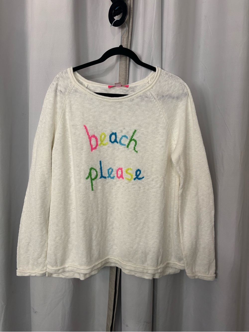Lilly Pulitzer White 'Beach Please' Multicolor Embroidered Pullover